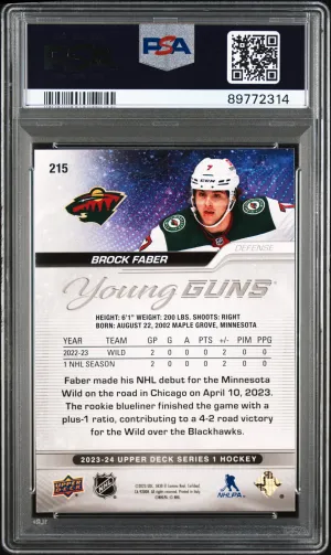 Brock Faber Young Guns back
