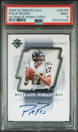 2004 Ultimate Collection Philip Rivers Ultimate Signatures /275 PSA 9 #US-PR front