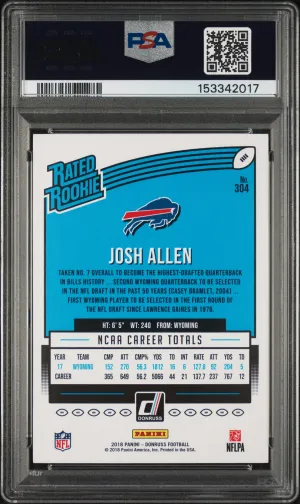 2018 Panini Donruss Josh Allen back