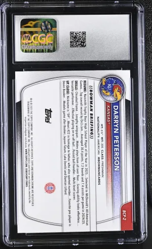 2025-26 Bowman Mega Box Chrome Prospects #BCP-2 Darryn Peterson CGC 10 back
