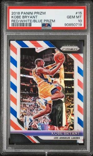 2018 Panini Prizm Kobe Bryant Red/White/Blue Prizm front