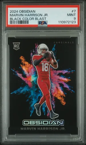 2024 Panini Obsidian Black Color Blast Marvin Harrison Jr. front