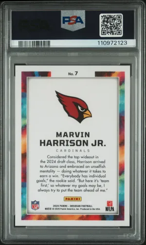 2024 Panini Obsidian Black Color Blast Marvin Harrison Jr. back