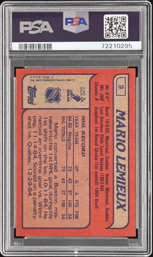 1985 Topps Mario Lemieux back