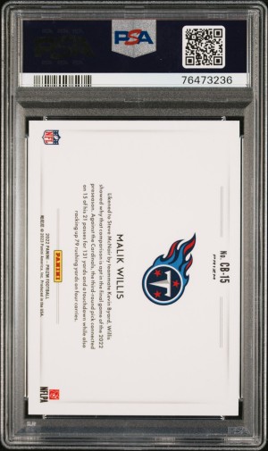2022 Panini Prizm Color Blast Malik Willis Color Blast back