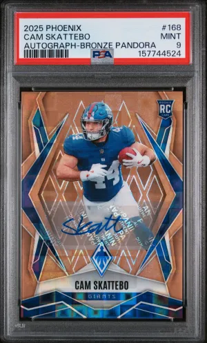 2025 Panini Phoenix Cam Skattebo Autograph-Bronze Pandora front
