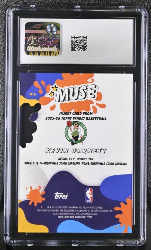 2025-26 Topps Finest Muse #M-6 Kevin Garnett CGC 10 back