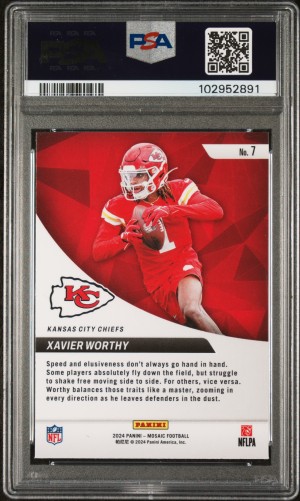 2024 Panini Mosaic Xavier Worthy Elevate PSA 10 back