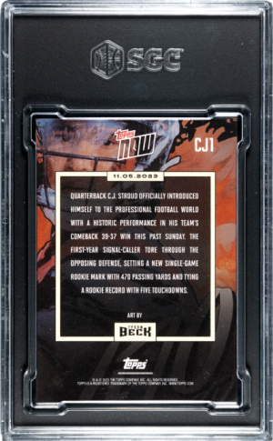 2023 Topps Now Cj Stroud SGC 10 back