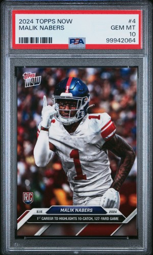 2024 Topps Now Malik Nabers PSA 10 front