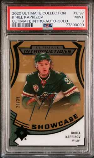 2020 Upper Deck Ultimate Collection Ultimate Introductions Kirill Kaprizov Ultimate Intro-Auto-Gold front