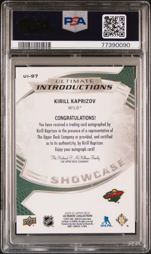 2020 Upper Deck Ultimate Collection Ultimate Introductions Kirill Kaprizov Ultimate Intro-Auto-Gold back
