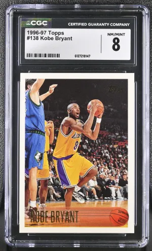 1996-97 Topps #138 Kobe Bryant CGC 8 Rookie RC front