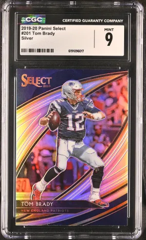 2019-20 Panini Select #201 Tom Brady Field Level Silver Prizm CGC 9 front