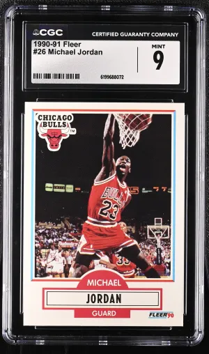 1990-91 Fleer #26 Michael Jordan CGC 9 front
