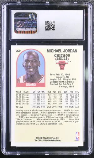 1989-90 Hoops #200 Michael Jordan CGC 8.5 back