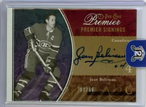 2009-10 O-Pee-Chee Premier Signings Jean Beliveau Auto /50