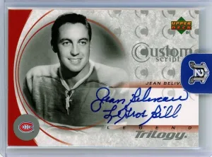 2003-04 Upper Deck Trilogy Jean Beliveau Custom Scripts Auto Inscription