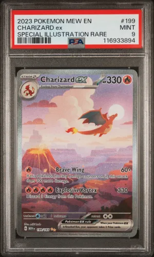 2023 Pokemon Mew En-151 Charizard Ex Special Illustration Rare PSA 9 #199 front