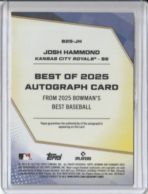 2025 Bowman's Best Best of 2025 Auto Josh Hammond back