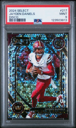 2024 Panini Select Jayden Daniels Disco PSA 9 front