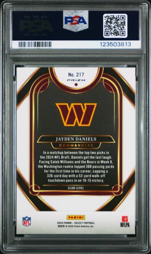 2024 Panini Select Jayden Daniels Disco PSA 9 back