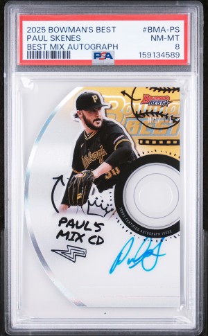 2025 Bowman's Best Best Mix Autographs Paul Skenes PSA 8 front