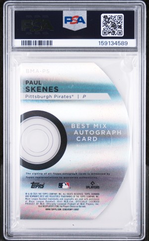 2025 Bowman's Best Best Mix Autographs Paul Skenes PSA 8 back