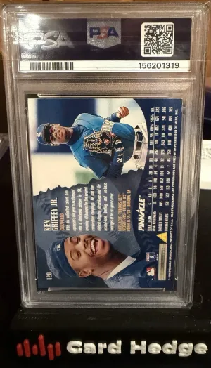 1995 Pinnacle Ken Griffey Jr. #128 Seattle Mariners PSA 7 Bubble Gum back