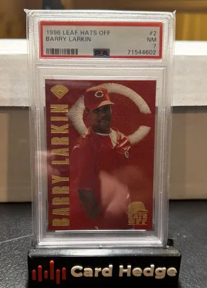 1996 Leaf - Hats Off Barry Larkin #2 /5000 front