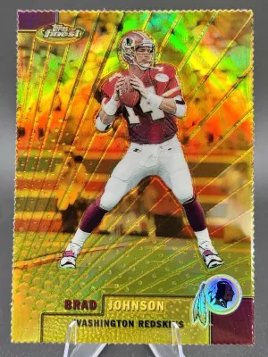 1999 Finest Gold Refractors #17 Brad Johnson /100 Washington Redskins RARE front