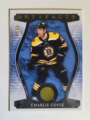 2023-24 Upper Deck Artifacts Charlie Coyle #65 Yellow Gold Color Match 33/50