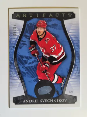 2023-24 Upper Deck Artifacts Andrei Svechnikov #12 05/85 Light Blue Steel