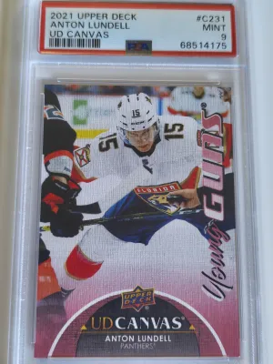 2021-22 Upper Deck Series 2 Anton Lundell UD Canvas #C231 PSA 9