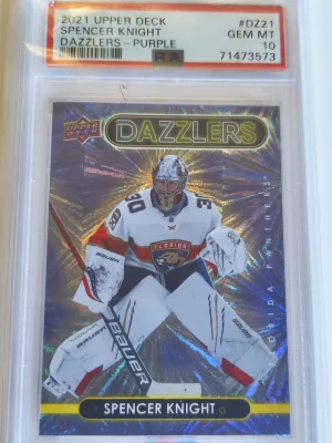 2021-22 Upper Deck Series 1 Spencer Knight Dazzlers Purple #DZ21 PSA 10