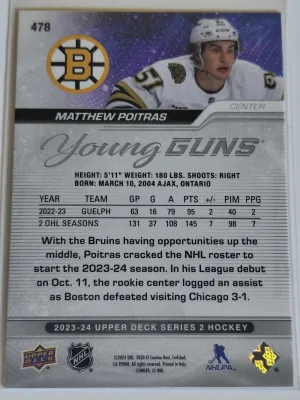 2023-24 Upper Deck Series 2 Matthew Poitras Young Guns Rookie #478