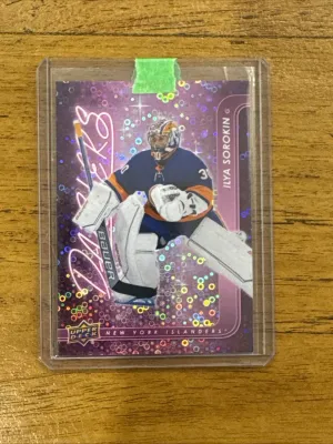 2024-25 Upper Deck Series 2 Ilya Sorokin Pink Dazzlers Card #DZ-56, 1:144 Odds