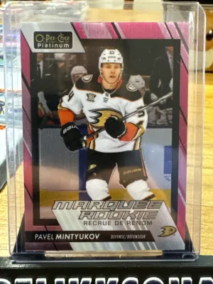 2023-24 UPPER DECK OPC PLATINUM MARQUEE ROOKIE MATTE PINK PAVEL MINTYUKOV #223