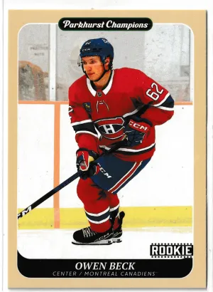 2023-24 Upper Deck Parkhurst Champions Owen Beck SP Rookie #235