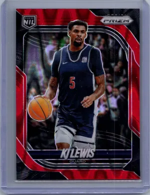2025-26 Panini Prizm #88 KJ Lewis Red Seismic Prizm #/275