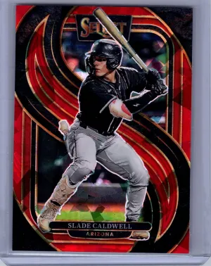 2025 Panini Select #135 Slade Caldwell Red Ice Prizms #/199