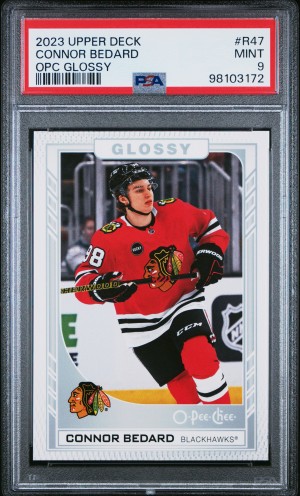 2023 Upper Deck O-Pee-Chee Glossy Connor Bedard PSA 9