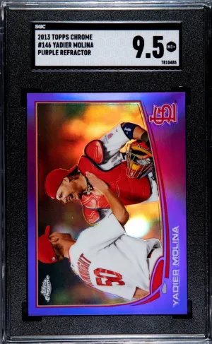 2013 Topps Chrome Yadier Molina Purple Refractor SGC 9.5 #146 Cardinals