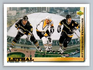 1992-93 UD - Lethal Lines Mario Lemieux, Kevin Stevens, Rick Tocchet #454