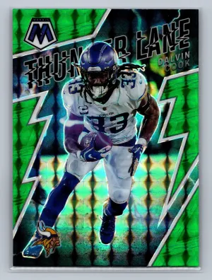 2022 Panini Mosaic Thunder Lane Dalvin Cook Green Mosaic Prizm #TL-3 Vikings