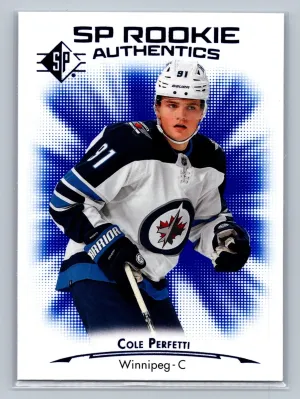 2021-22 UD SP Hockey Rookie Authentics Blue #116 Cole Perfetti