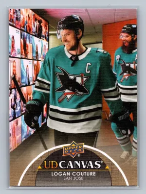 2021-22 UD Series 1 Canvas #C66 Logan Couture - San Jose Sharks!
