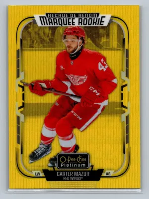 2025-26 O-Pee-Chee Platinum Neon Yellow Surge CARTER MAZUR #227 NM