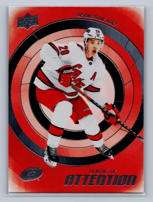 2022-23 Upper Deck Series 1 Hockey Sebastian Aho Centre Of Attention