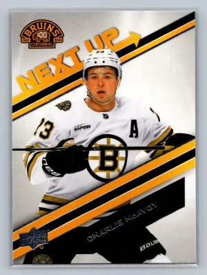 2023-24 Upper Deck Boston Bruins Centennial Next Up CHARLIE MCAVOY #N-11 NM